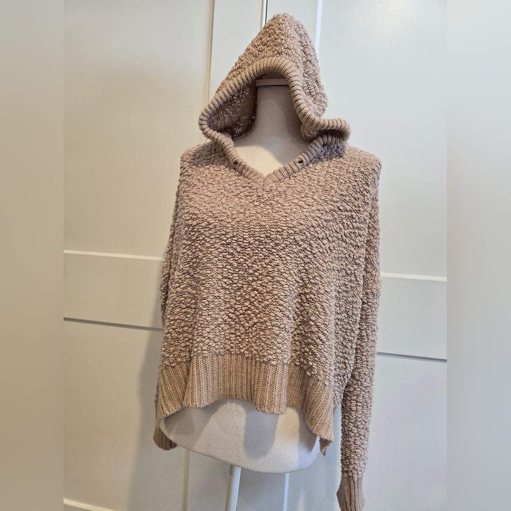 POL Cozy Tan Hooded Sweater - Picture 1 of 6
